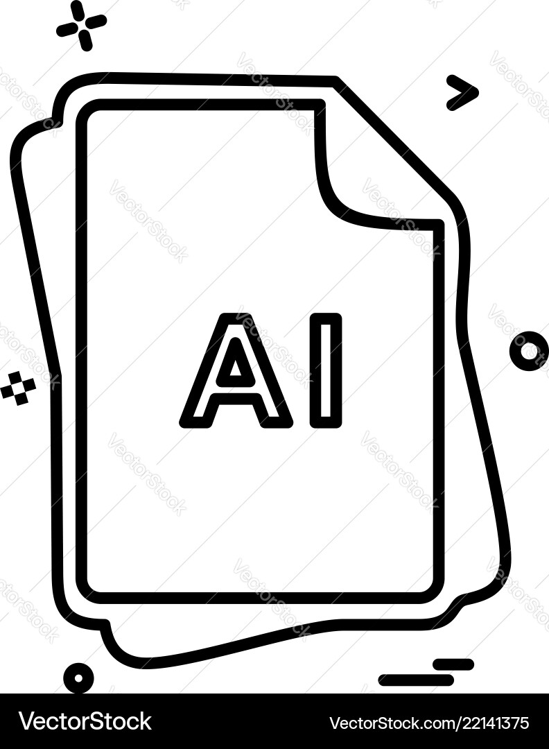 Ai file type icon design Ai file type icon design Vector Image