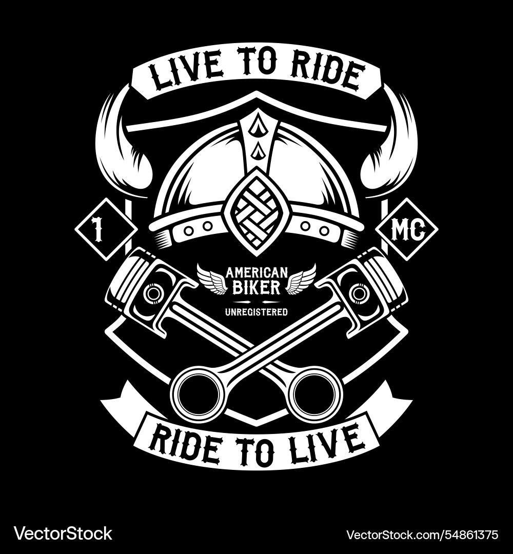 American Biker - live zu fahren bw American Biker - live zu fahren bw vektorbild