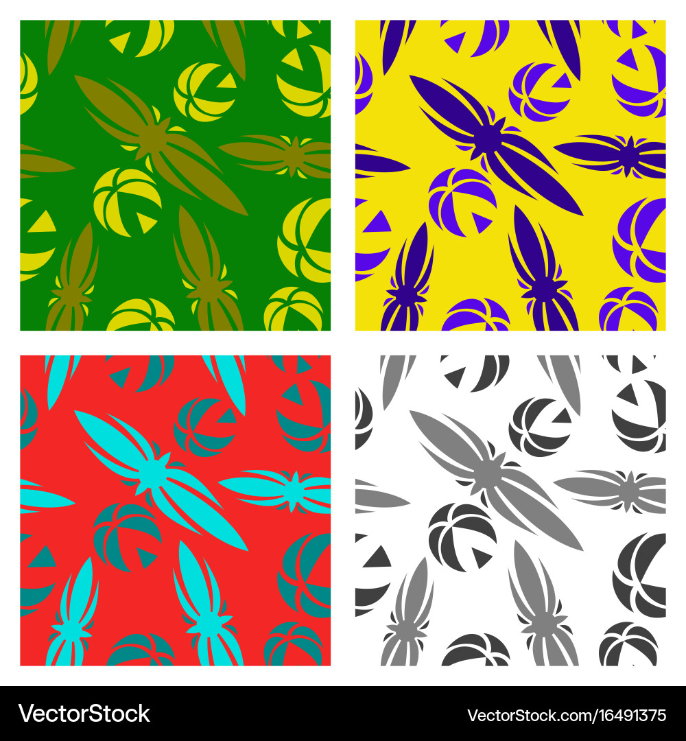 Assembly of patterns in striped style vector image