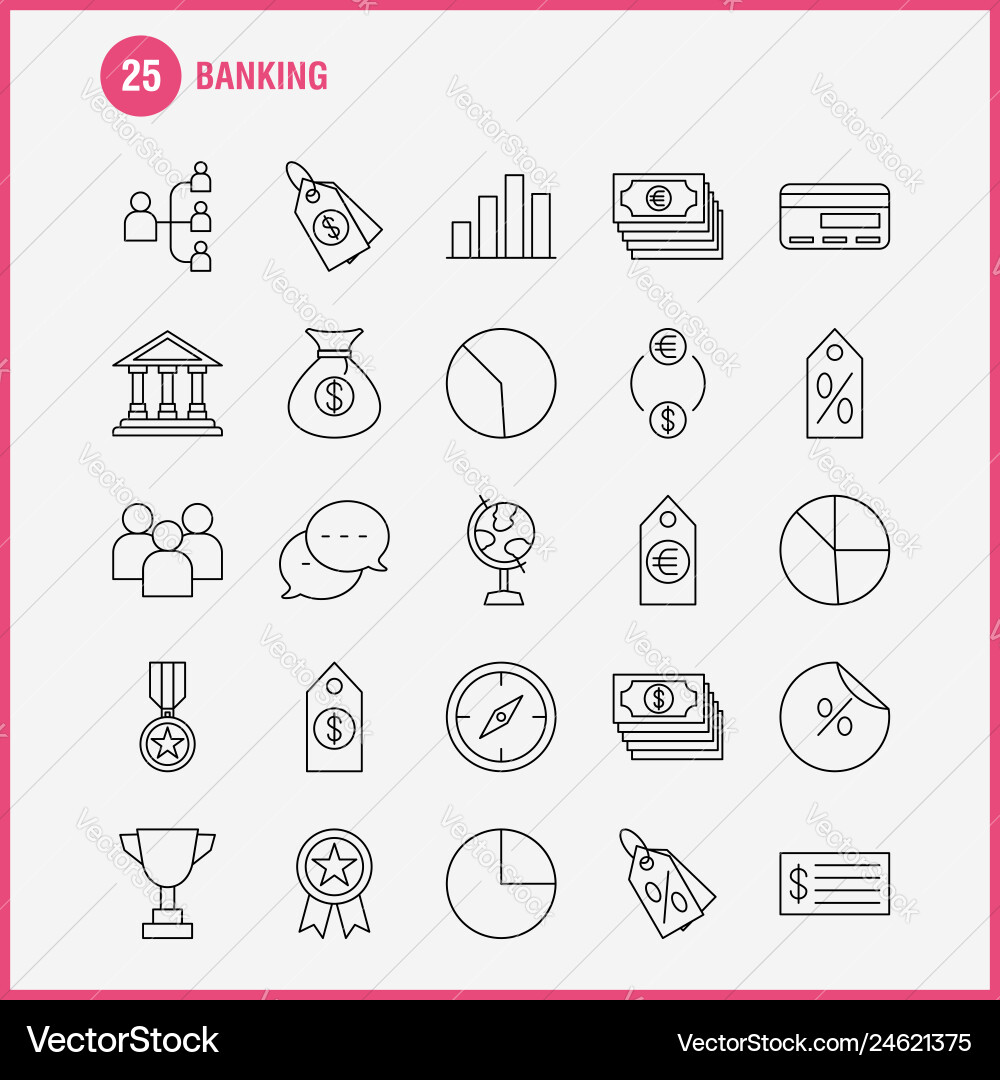Banking line icon for web print and mobile uxui vector image