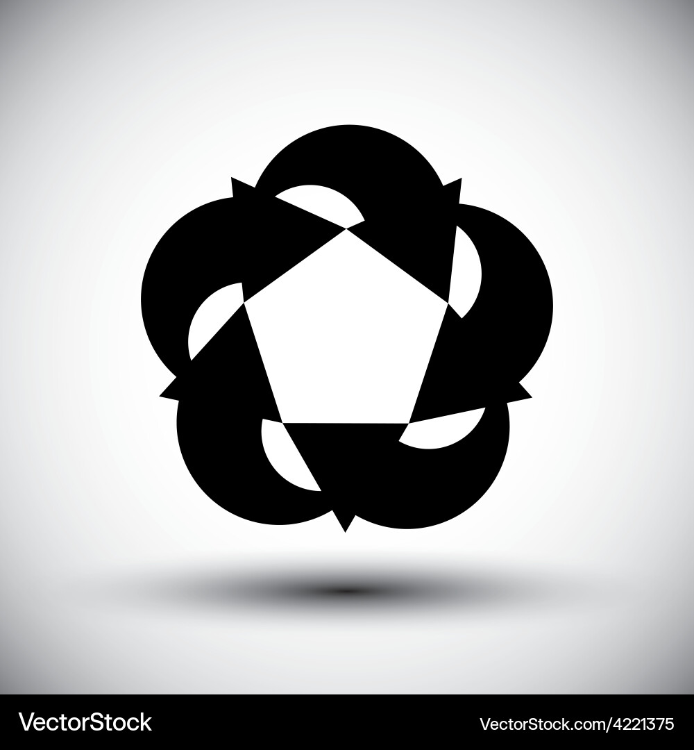 Five arrows loop conceptual icon abstract new idea vector image