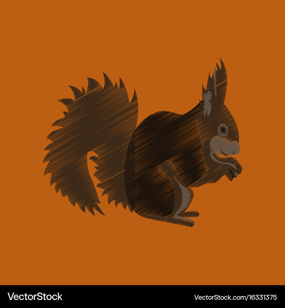Flat shading style icon squirrel vector image