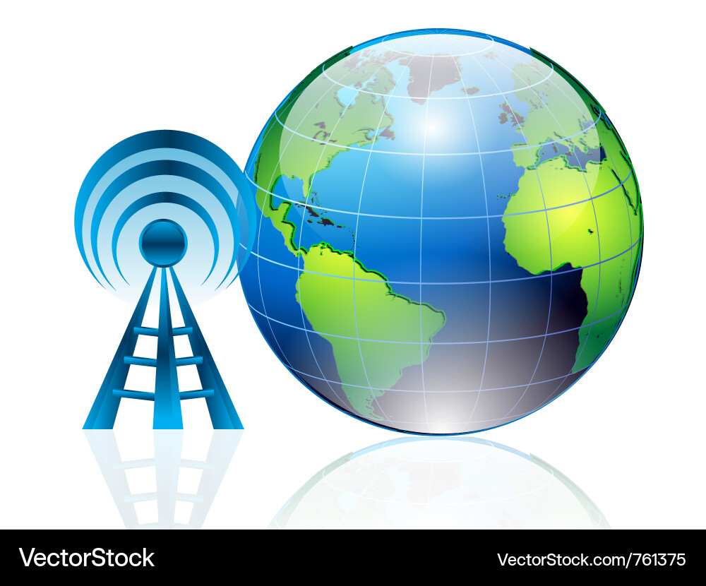 Global Communication Signals Vector Image