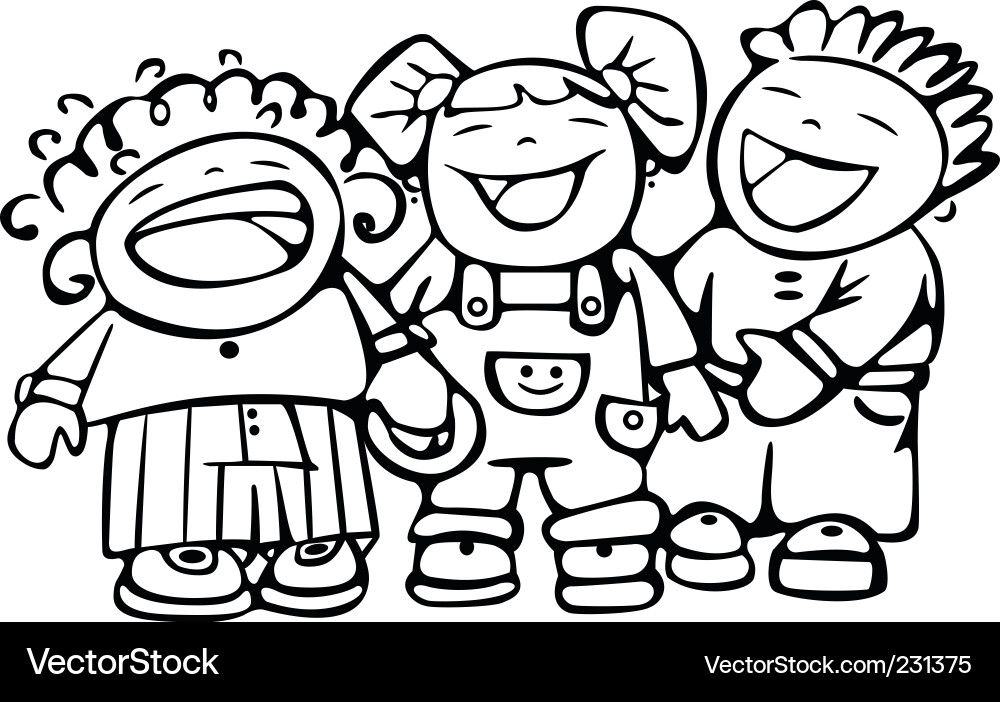 Group of Children Laughing Vector Image