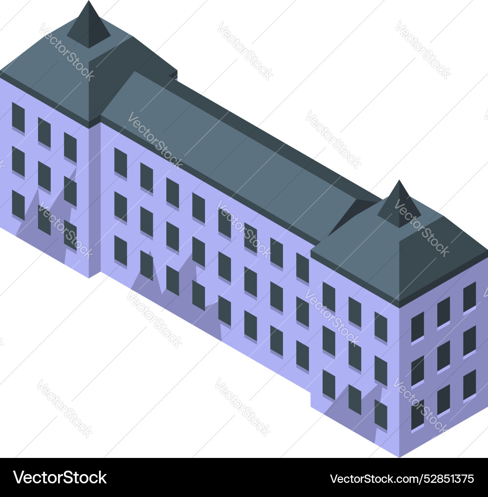 Isometric building with many windows representing Isometric building with many windows representing Vector Image
