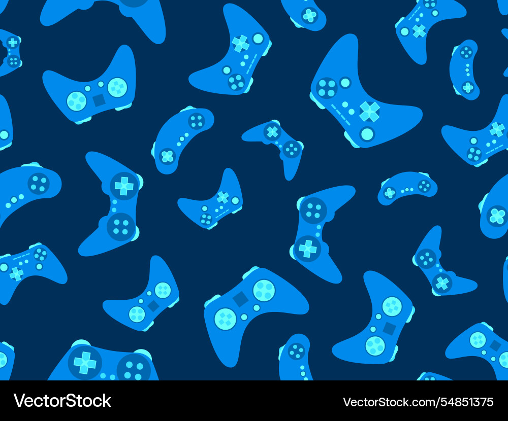 Joystick seamless pattern game controller vector image