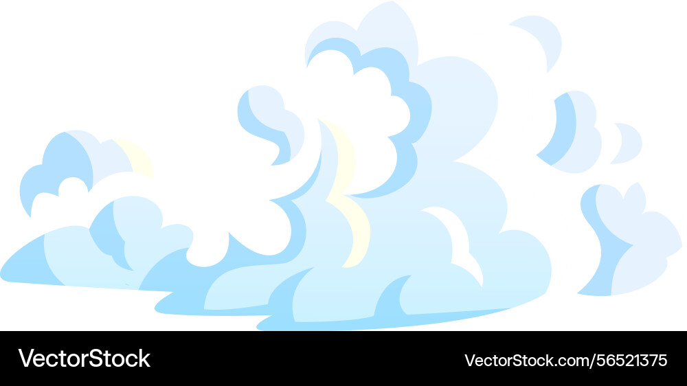 Light blue cartoon clouds exploding with a splash Light blue cartoon clouds exploding with a splash vector image