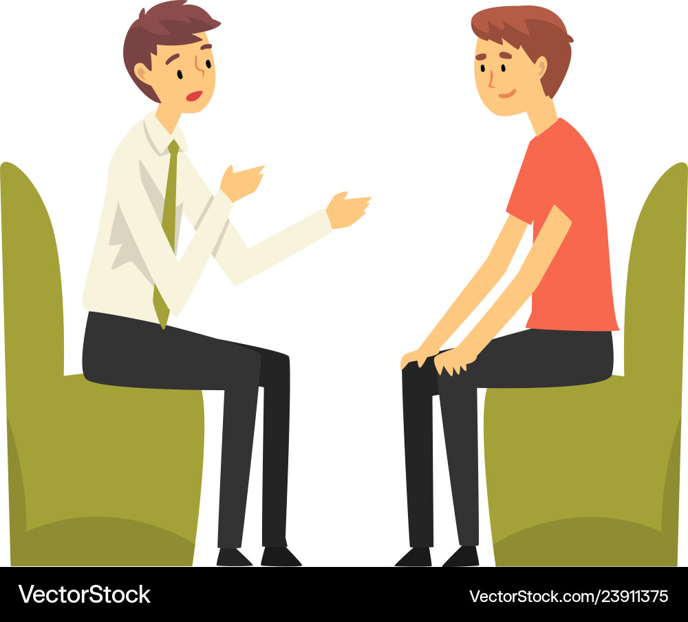 Mann der mit Manager im Bankbüro arbeitet Mann der mit Manager im Bankbüro arbeitet vektorbild