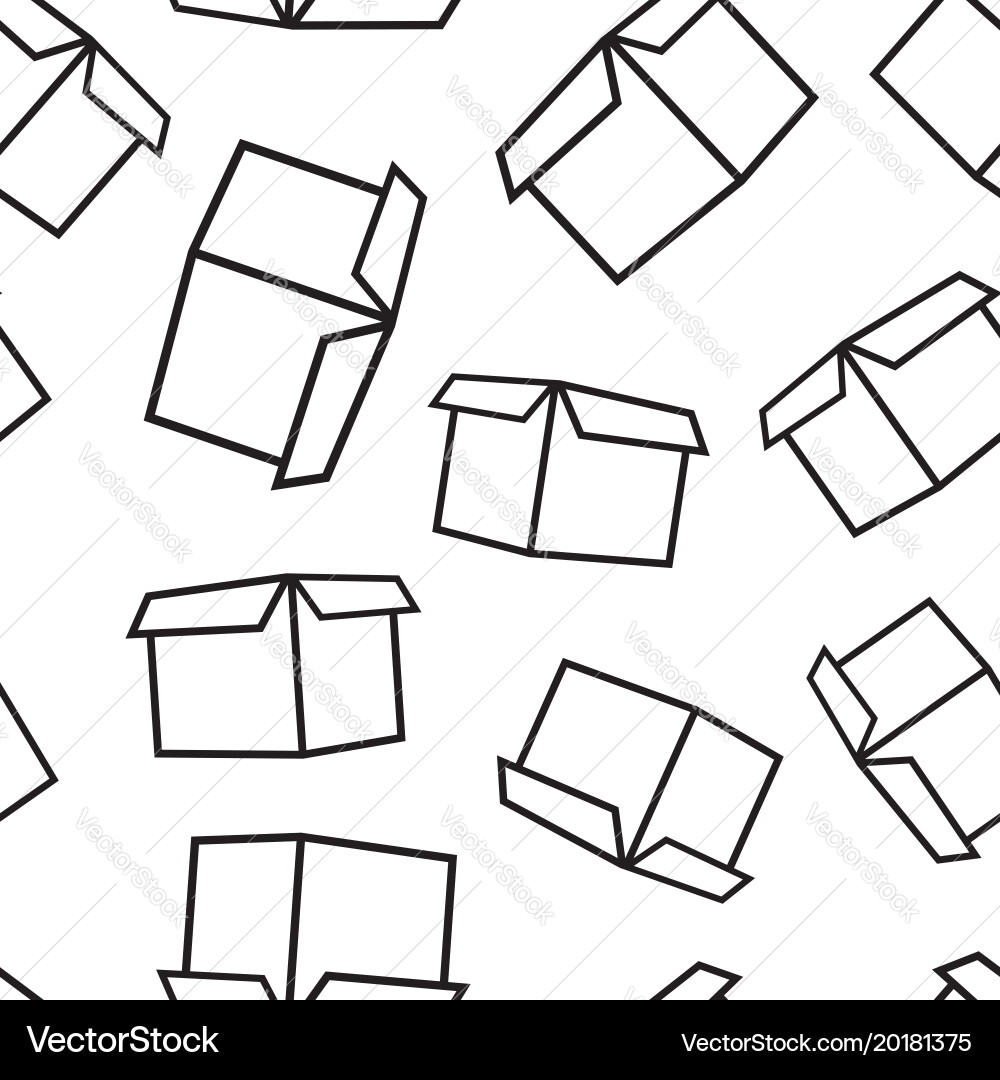 Open box shipping seamless pattern background Vector Image
