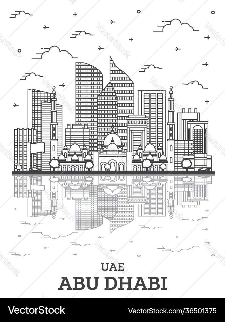 Outline abu dhabi vereint arab emirates Stadt Outline abu dhabi vereint arab emirates Stadt vektorbild