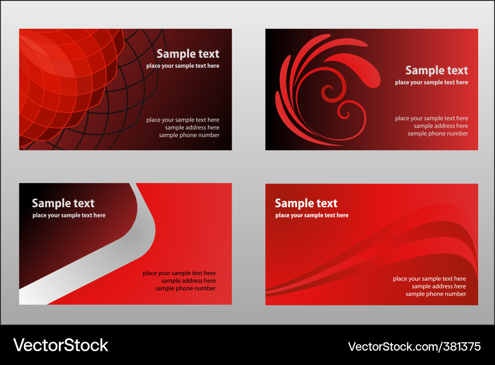 Red Business Card Template vector image