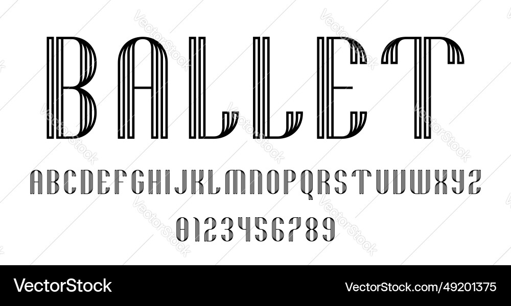 Set of alphabets font letters and numbers Set of alphabets font letters and numbers vector image