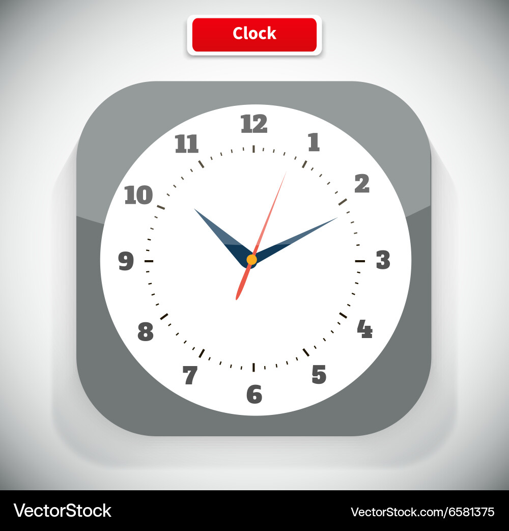Time and clock app icon – Royalty-Free Vector | VectorStock, image size:1000x1043