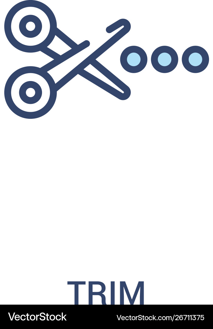 Trim concept 2 colored icon simple line element Trim concept 2 colored icon simple line element vector image