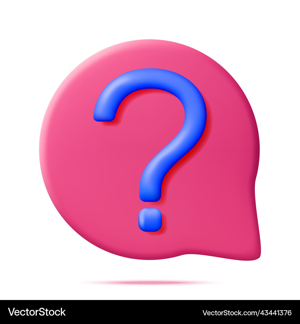 3d speech bubble with question mark 3d speech bubble with question mark Vector Image
