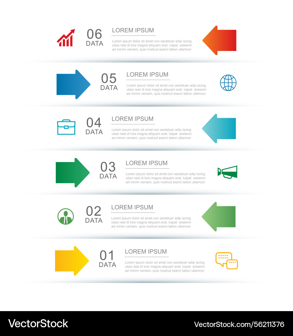 6 data infographics tab index layout template vector image