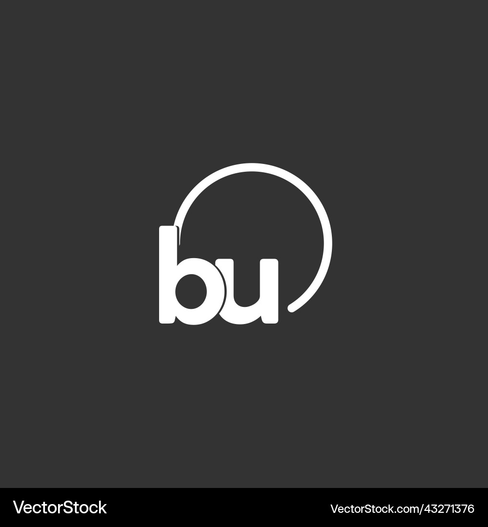 Bu initial logo with rounded circle Bu initial logo with rounded circle Vector Image