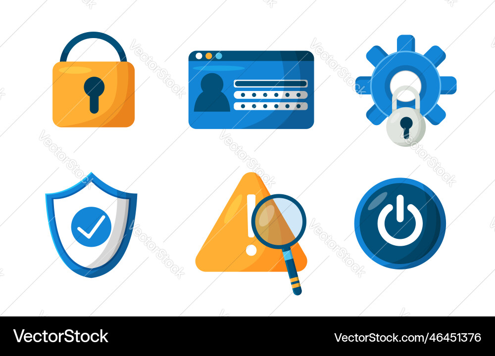 Digital data protection design element Digital data protection design element vector image