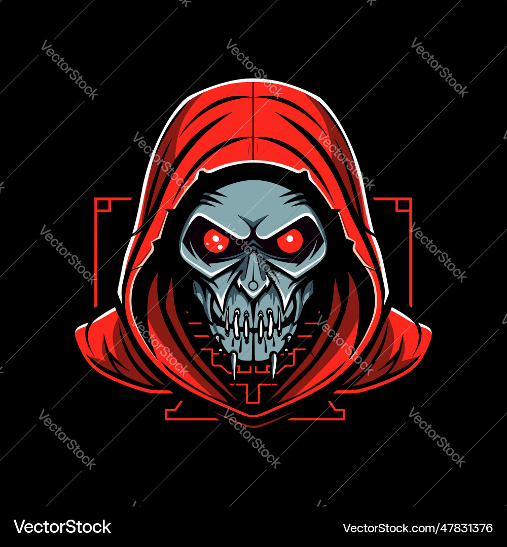 Hacker with red hood on a black background Hacker with red hood on a black background vector image