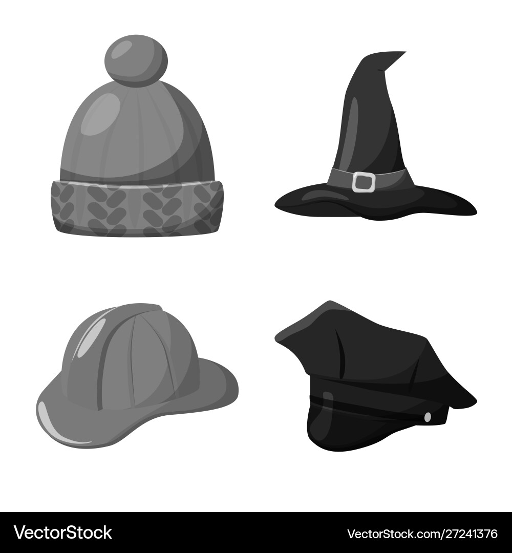Isolated object hat and helmet icon set Isolated object hat and helmet icon set vector image