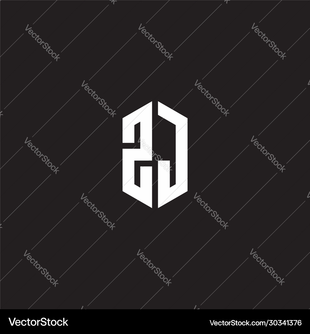 Logo monogram with hexagon shape style design Vector Image