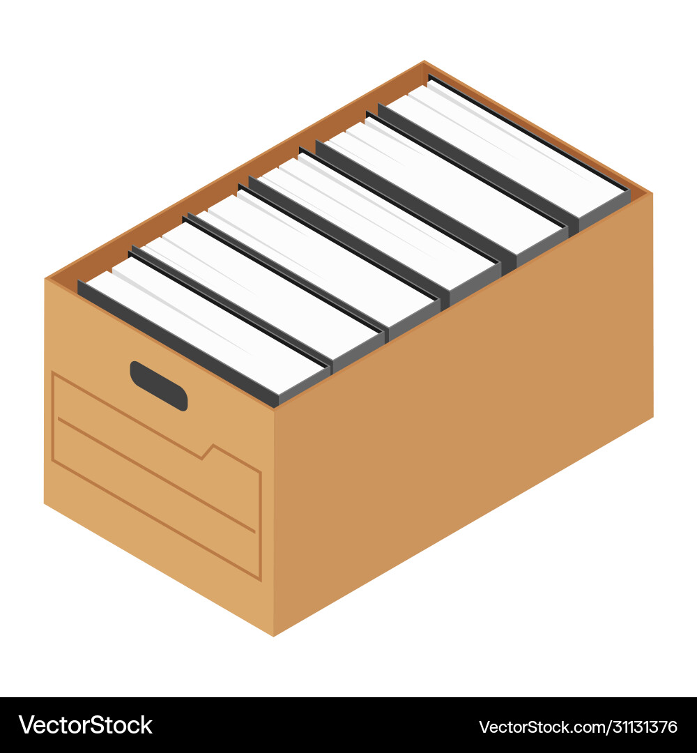 Office worker folder archive database vector image