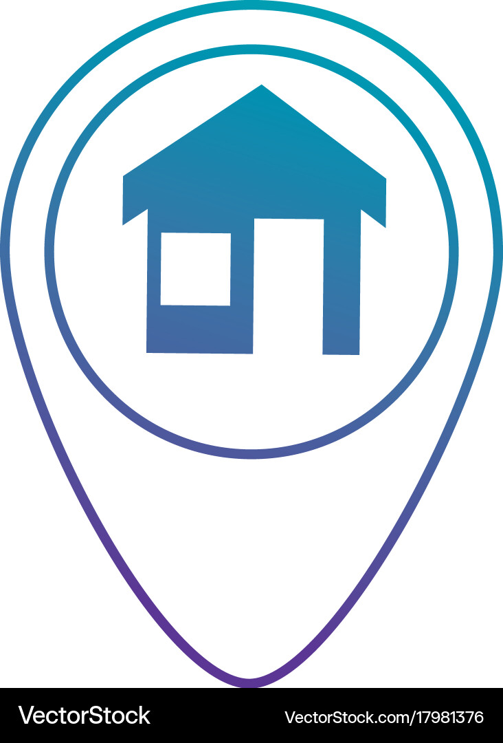 Pointer location with house vector image