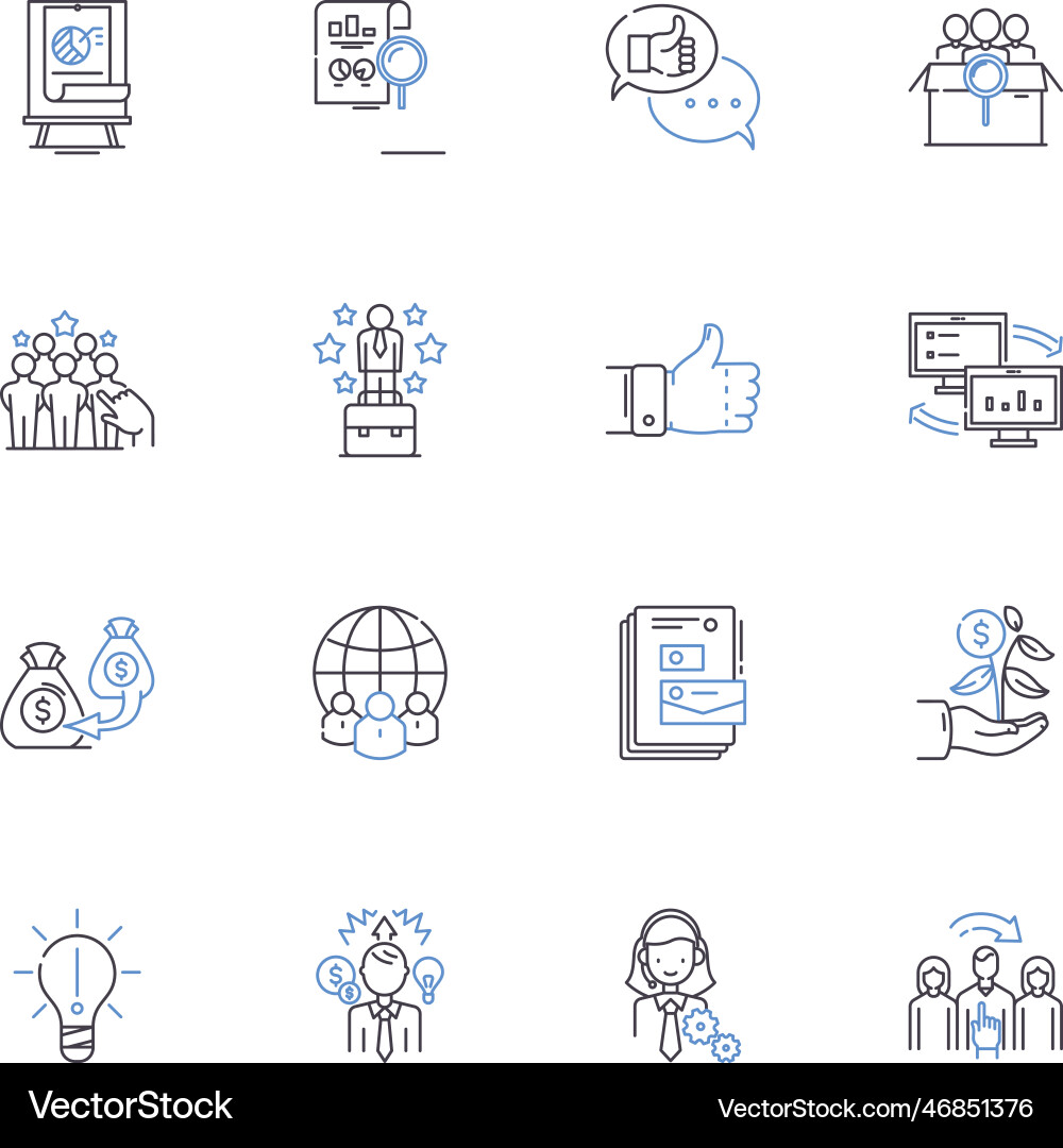 Process streamlining line icons collection Process streamlining line icons collection vector image