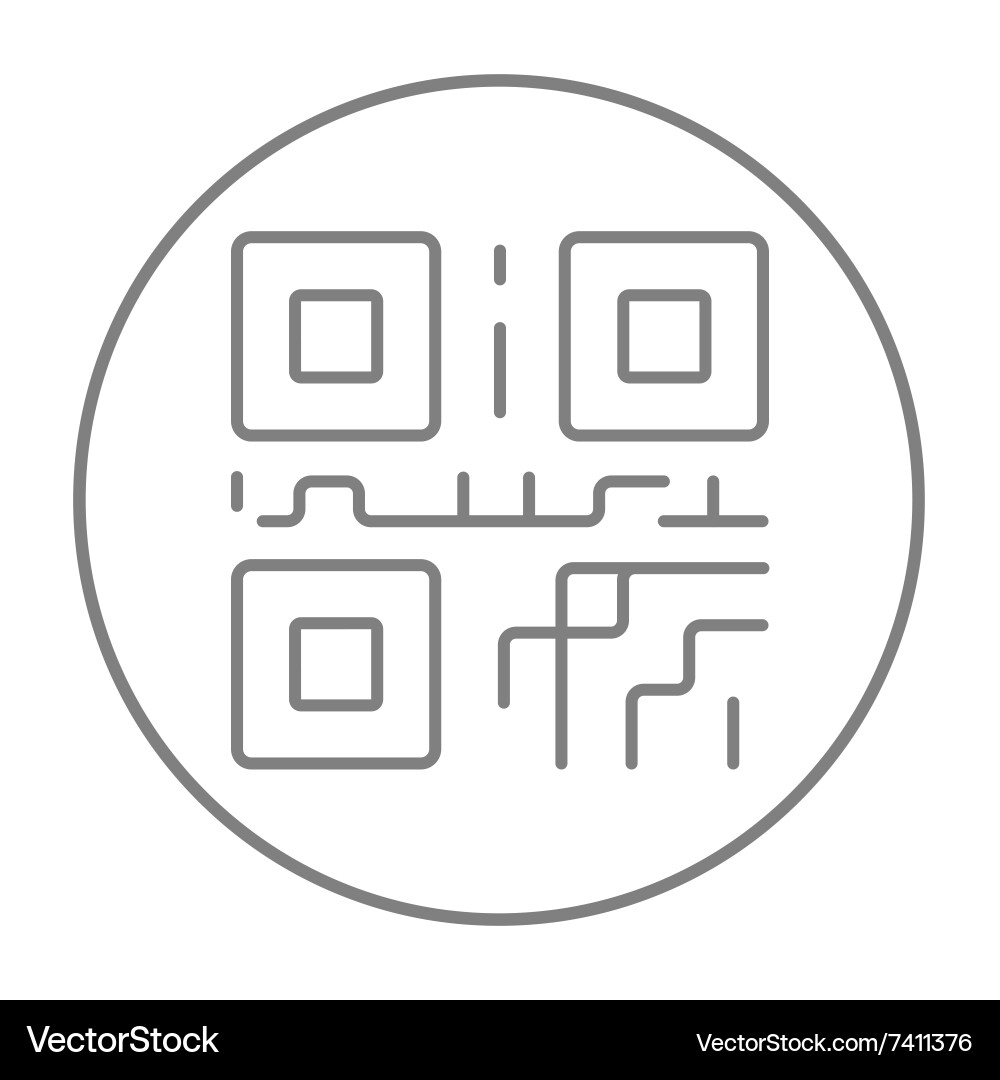Qr code line icon vector image