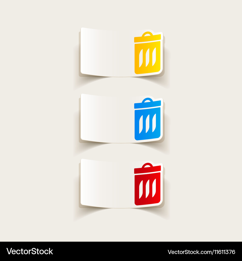 Realistic design element trash can Vector Image