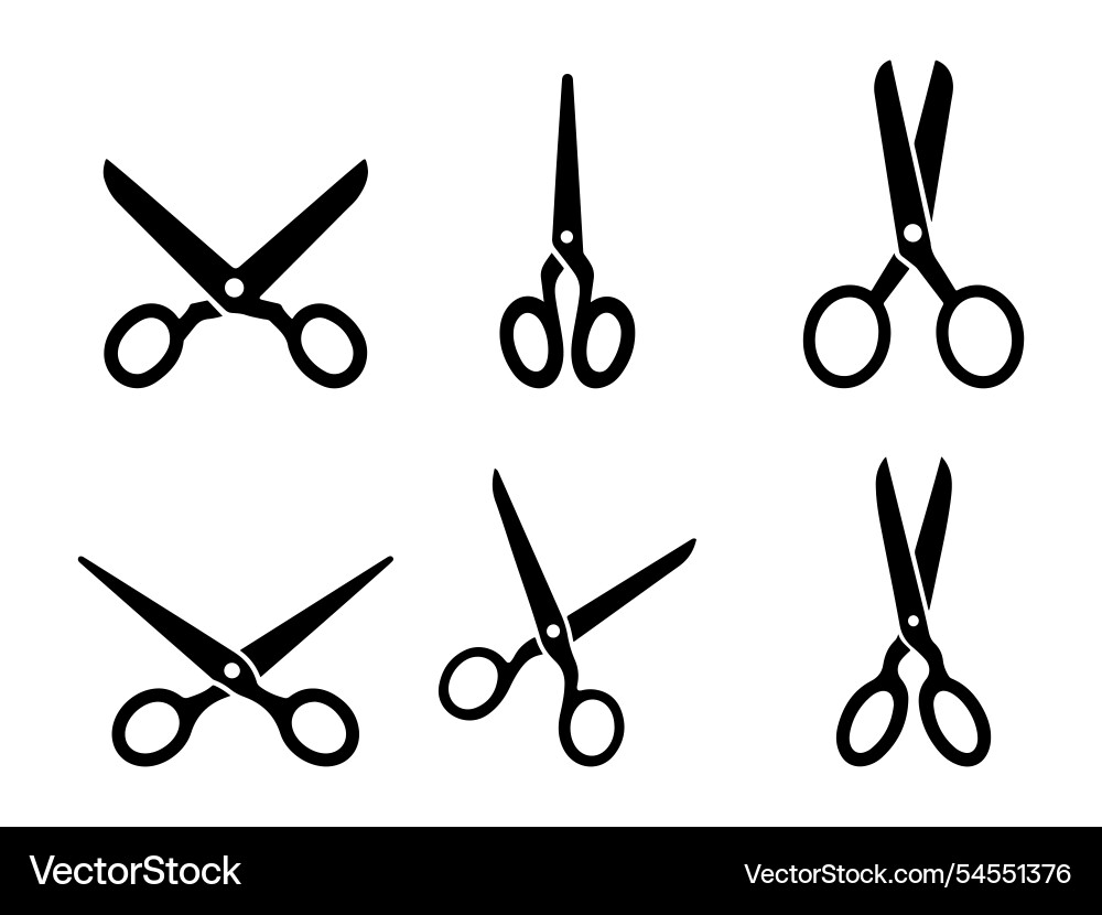 Scissors icon set isolated on white background Vector Image
