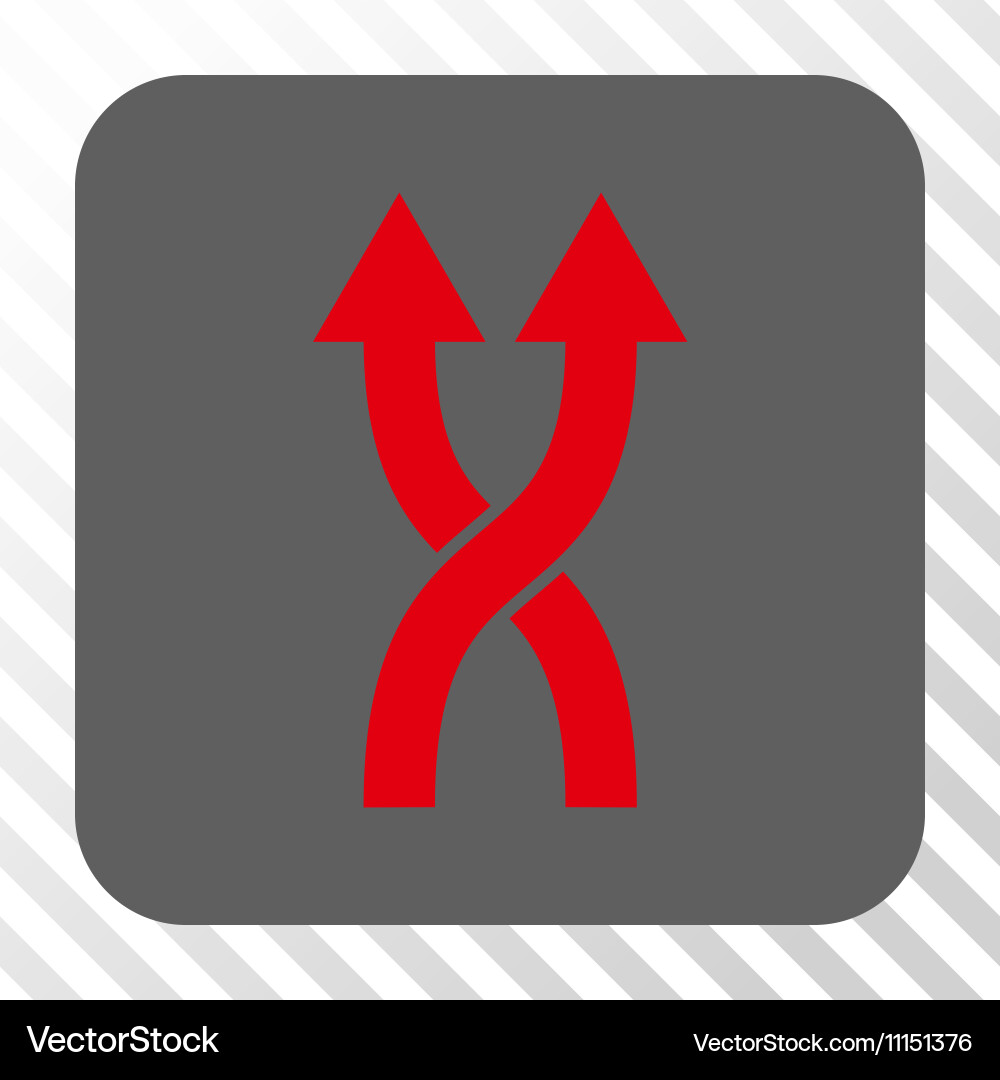 Shuffle arrows up rounded square button vector image