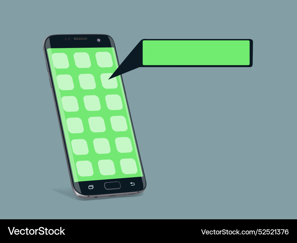 Smartphone with pop up button Vector Image