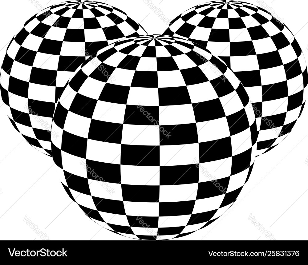 Sphere checkered - chequered 3d orb with checked Sphere checkered - chequered 3d orb with checked vector image