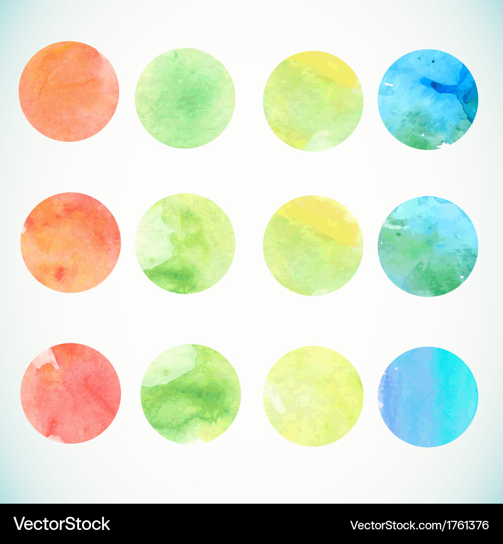 Watercolor Circle Patterns Vector Image