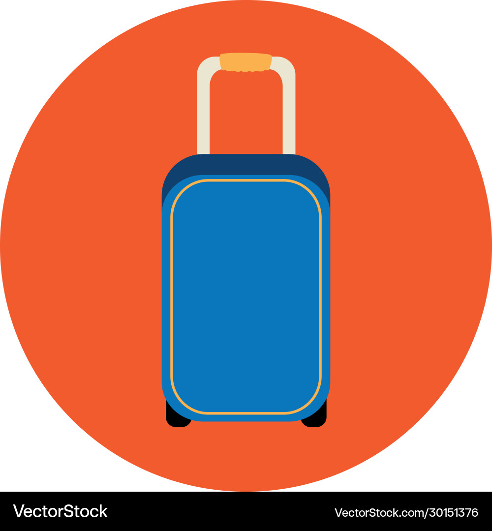 Wheeled suitcase in frame circular isolated icon vector image