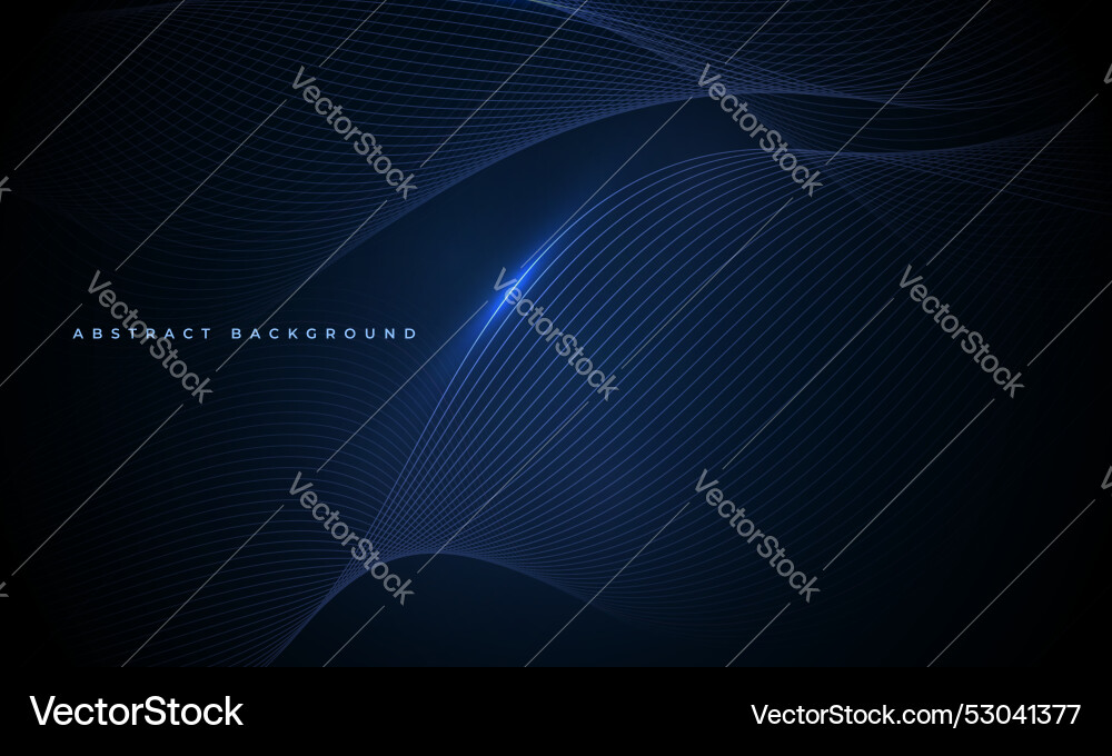 Abstract dark blue background with glowing Vector Image