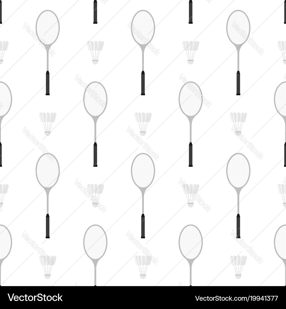 Badminton racket and shuttlecock seamless pattern Vector Image