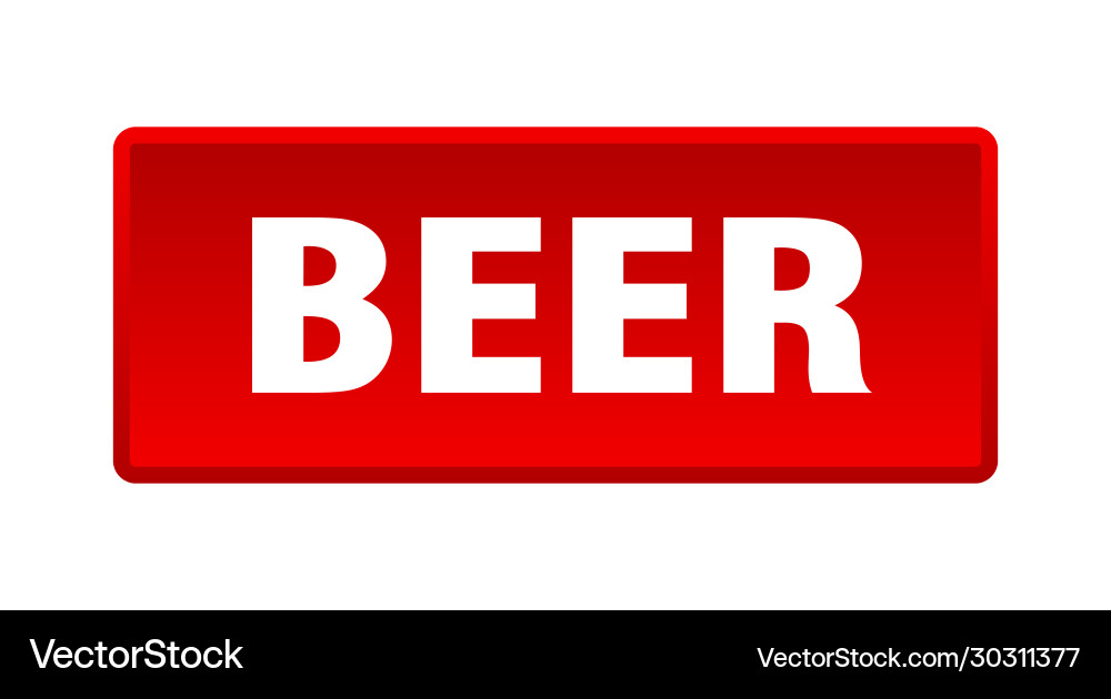 Beer button square red push Vector Image