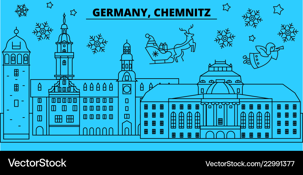 Germany chemnitz winter holidays skyline merry Germany chemnitz winter holidays skyline merry vector image
