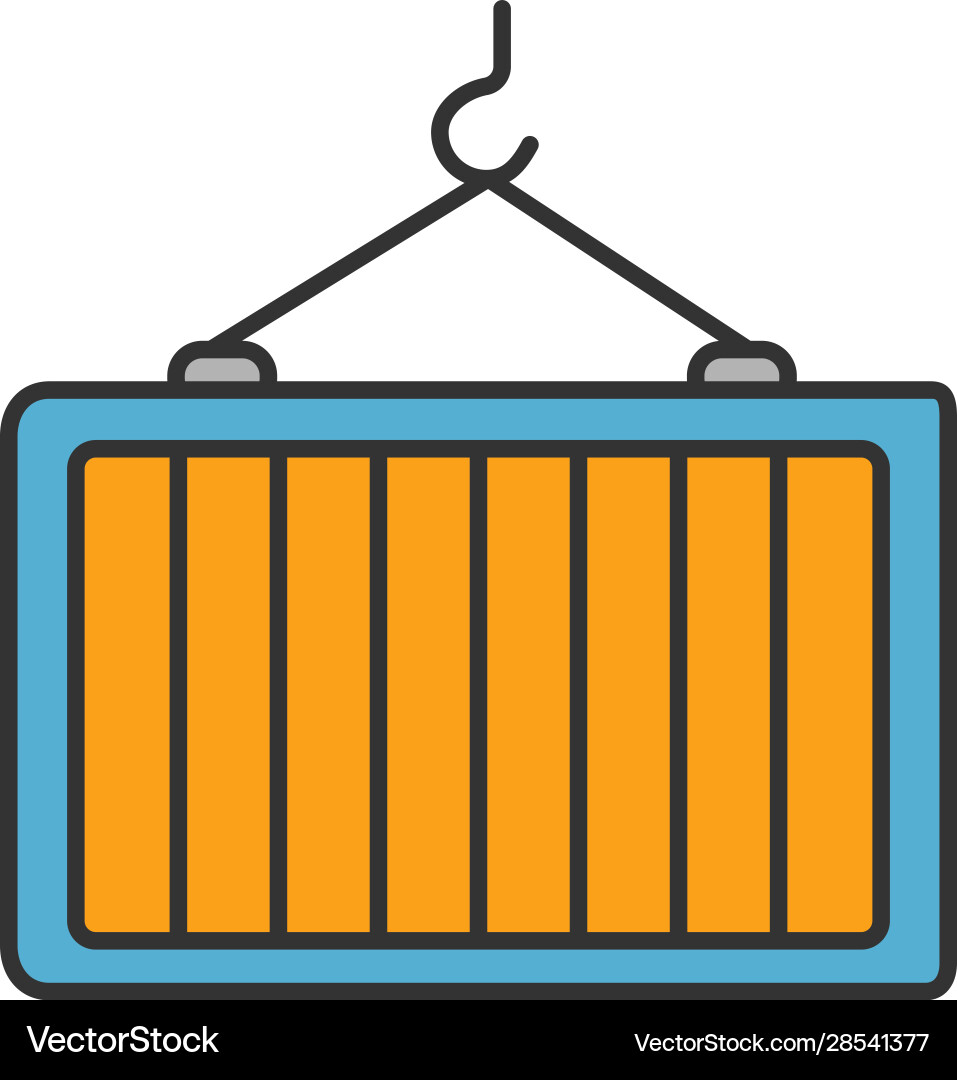 Intermodal container color icon Vector Image