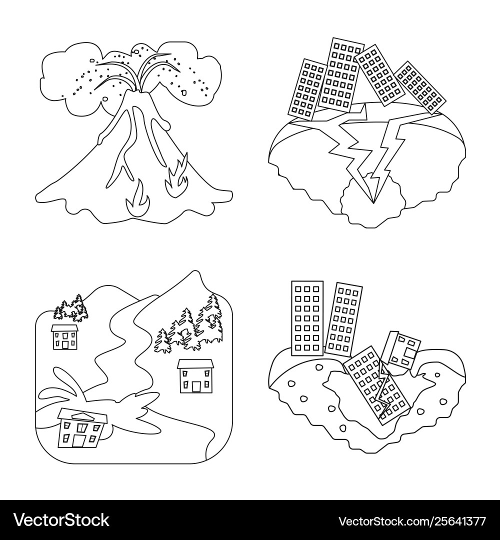 Isolated object cataclysm and disaster logo Isolated object cataclysm and disaster logo vector image