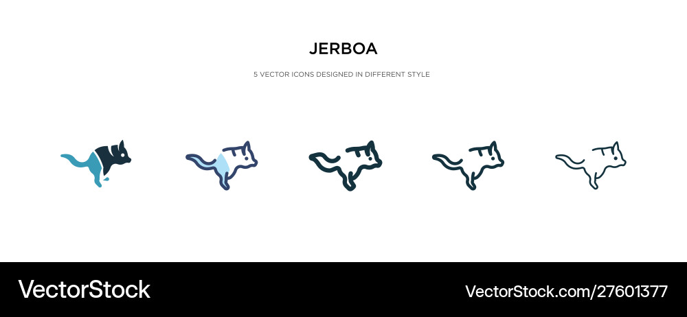 Jerboa icon in different style two colored vector image