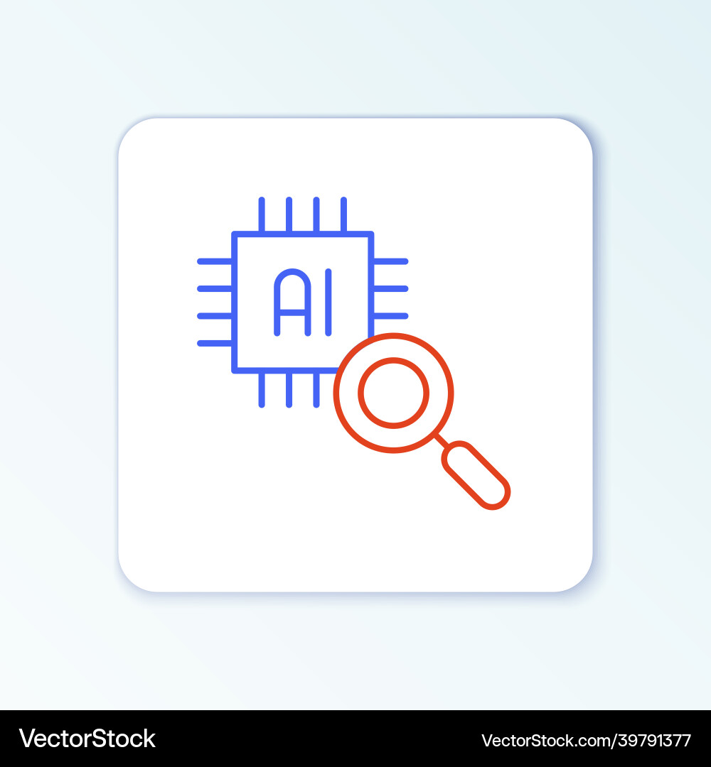 Line computer processor with microcircuits cpu Line computer processor with microcircuits cpu Vector Image