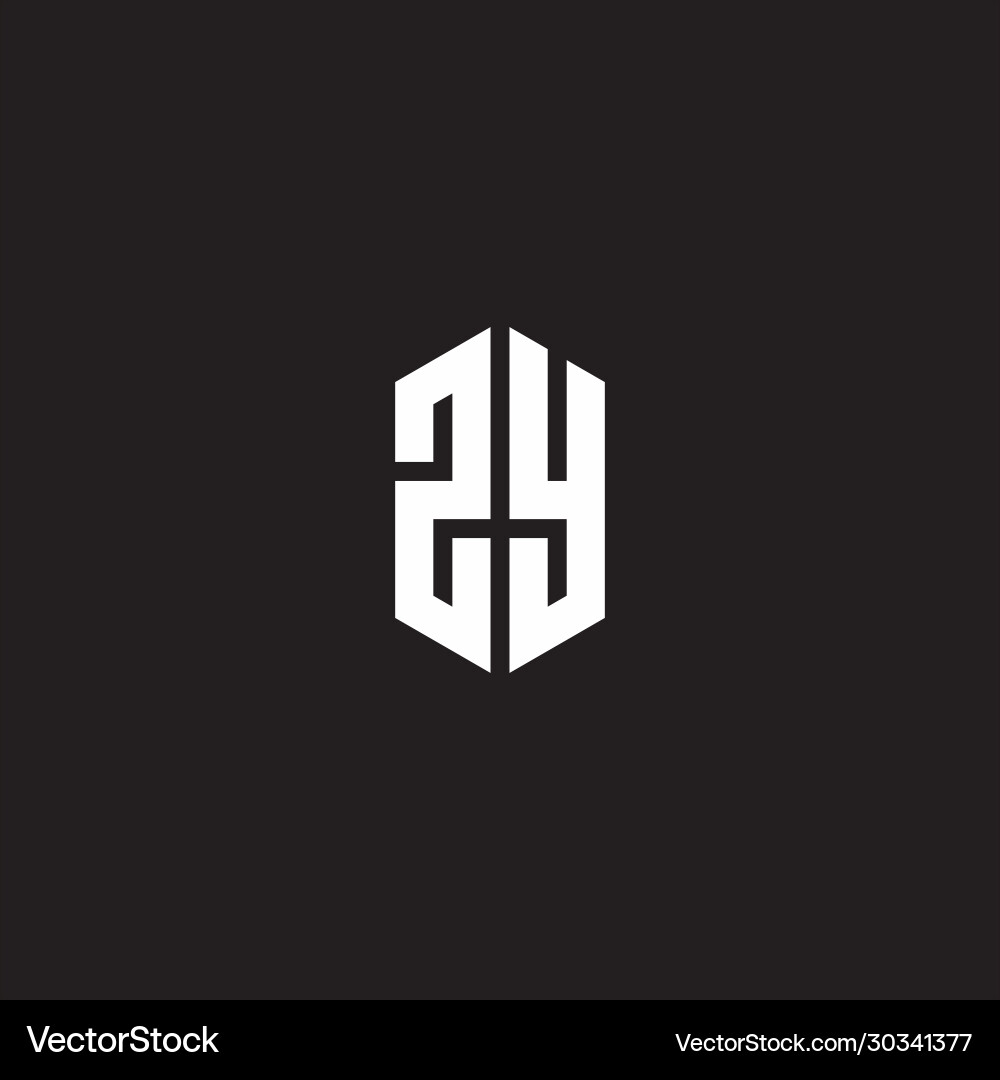 Logo monogram with hexagon shape style design vector image