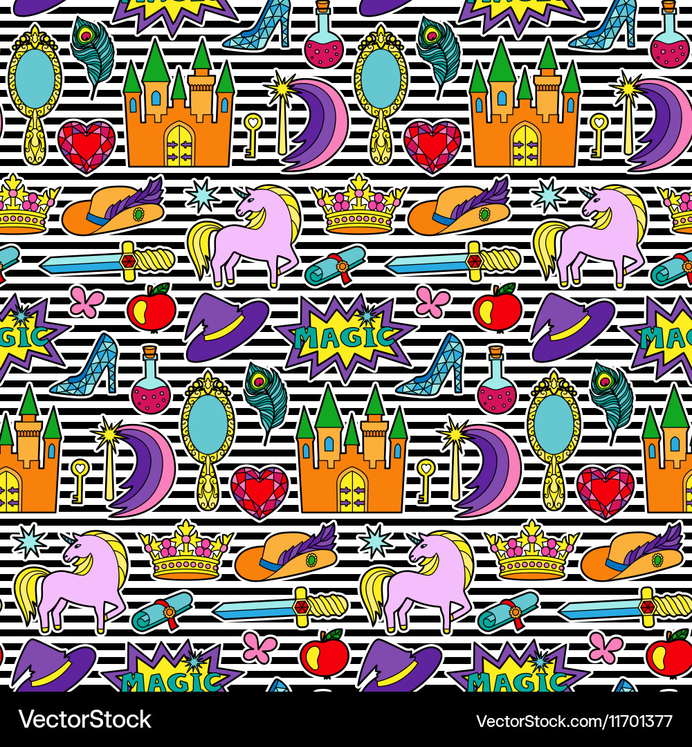 Magic patch seamless pattern Vector Image