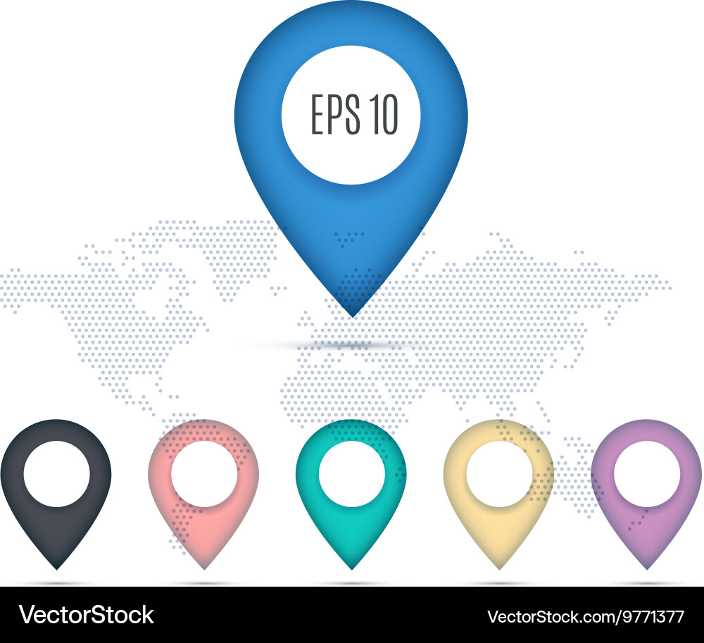 Map pin flat design style modern icon pointer vector image