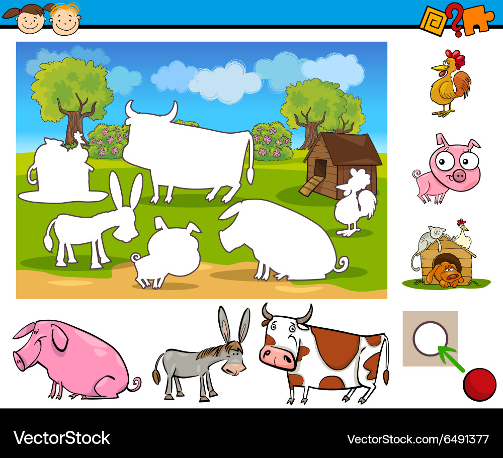 Matching task for preschoolers Royalty Free Vector Image