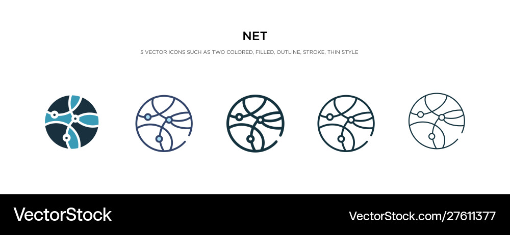 Net icon in different style two colored vector image
