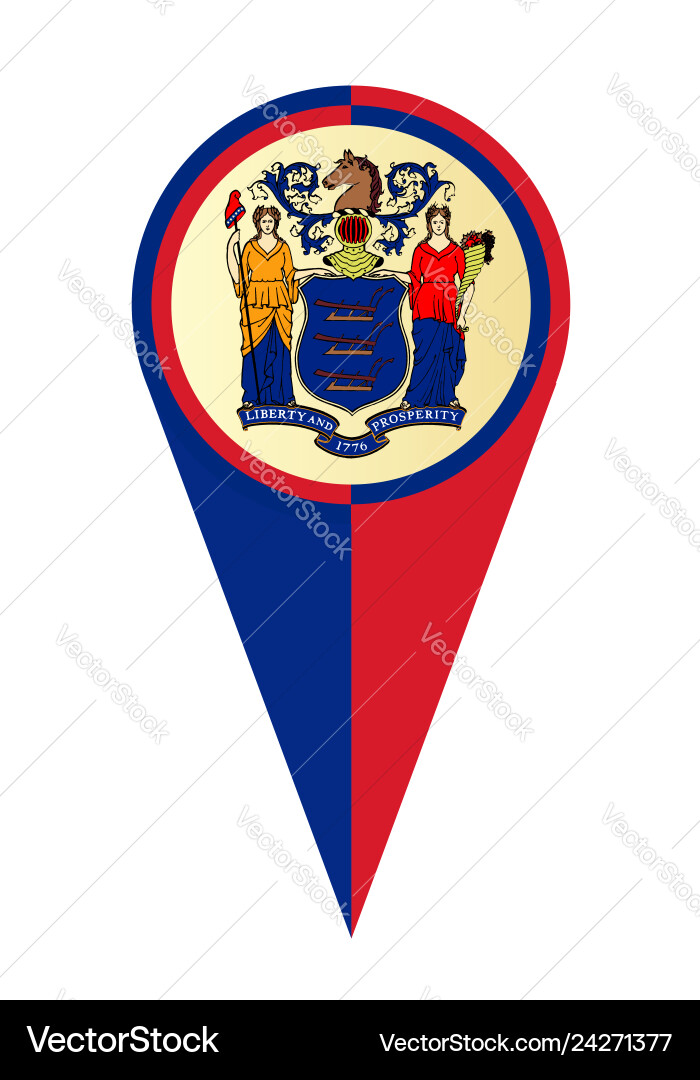 New jersey map pointer location flag Vector Image